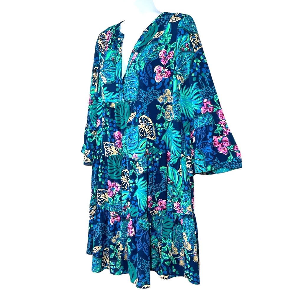 Lily Pulitzer Gabriel Low Tide Navy Life of the Party Size 2 Swing Dress - Picture 4 of 8